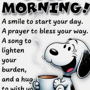 Snoopy Morning Art Poster - Black and White